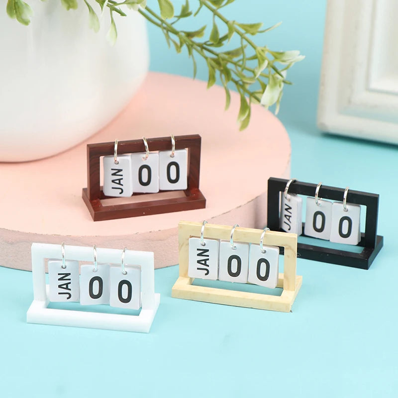 1:12 Dollhouse Miniature Desk Calendar – Wood Decor Accessory Dollhouse Accessory Axl