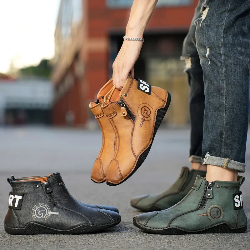 Men's British Chelsea Boots – Genuine Leather Winter Ankle Boots Men's Chelsea Boots Axl