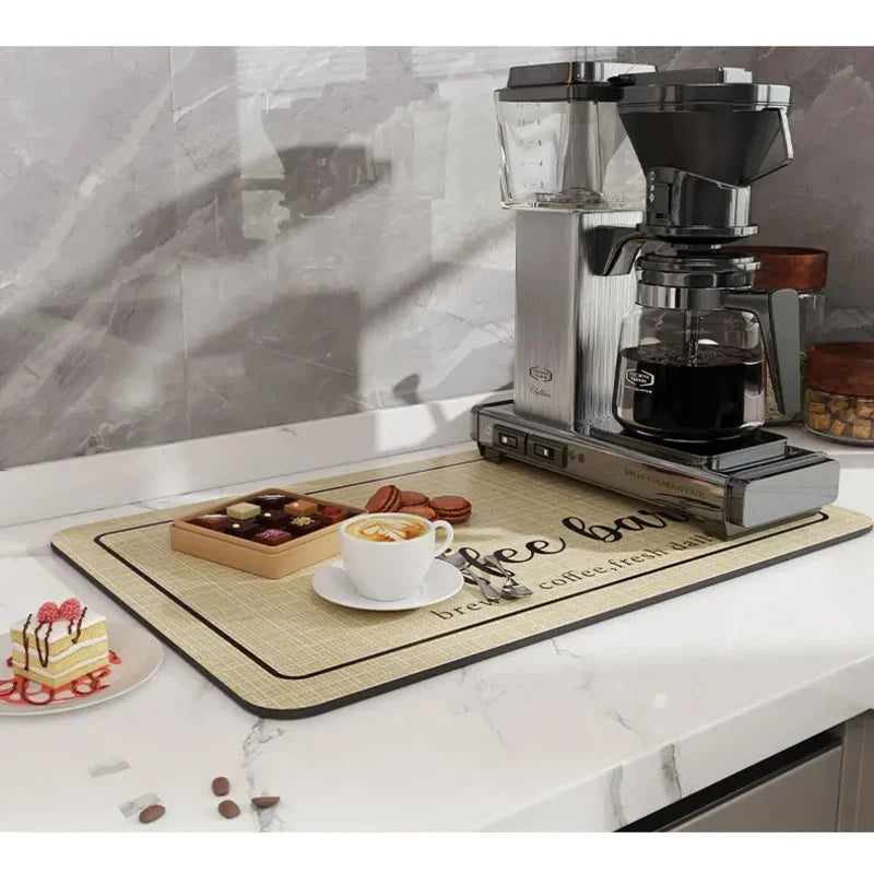Diatom Mud Coffee Machine Mat – Absorbent Counter Drip Pad Kitchen Counter Mat Axl