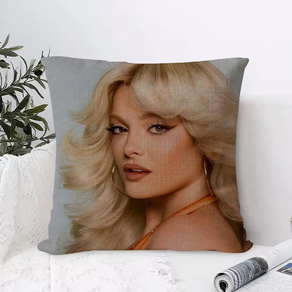 Bebe Rexha Linen Cushion Cover – Breathable Pillowcase & Zipper Decorative Cushion Cover Axl White3 40X40cm