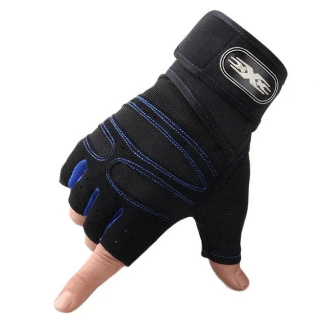 Half-Finger Gym Gloves – Weight Lifting & Workout Gloves Fitness Gloves Axl navyblue L