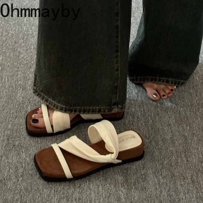 Women's Wedge Platform Slides – Vintage Thick Sole Summer Slippers Wedge Platform Slides Axl
