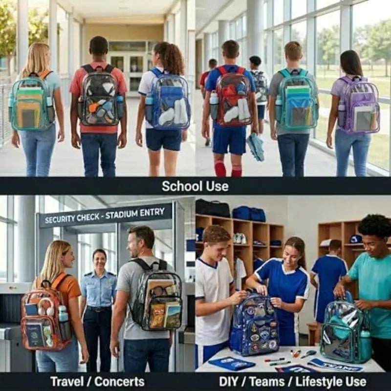 Clear PVC Stadium Backpack – Waterproof Transparent Bag Clear PVC Backpack Axl