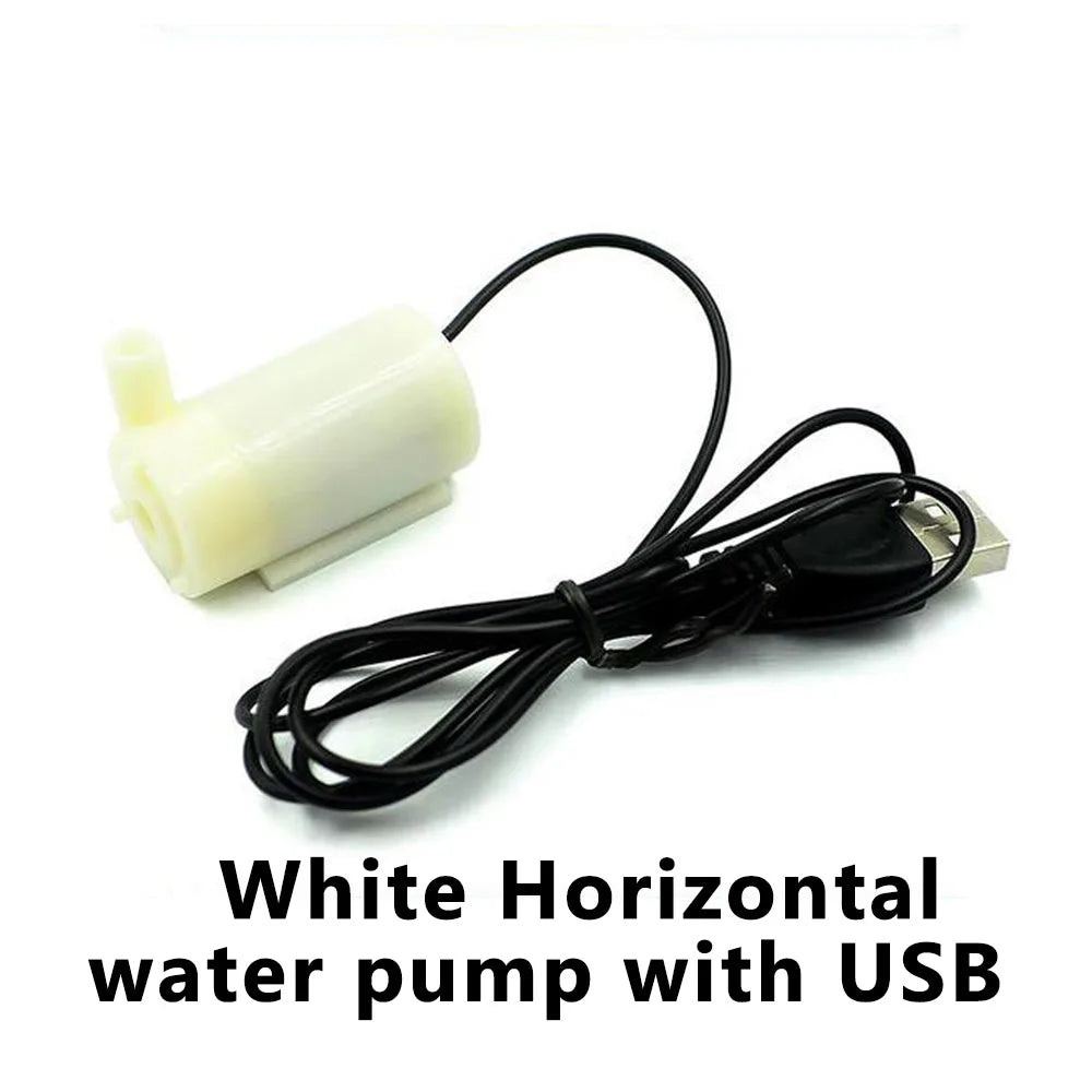 DC 3V–5V USB Mini Submersible Water Pump | Aquarium Fountain Submersible Water Pump Axl white horizontal USB