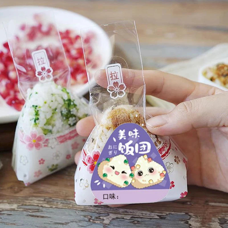 80 Pcs Onigiri Rice Ball Packing Bag Stickers | Bento Decor Bento Packing Stickers Axl