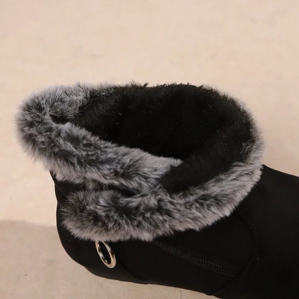 Women's Plush Snow Ankle Boots – Warm Slip-On Winter Boots Women's Snow Boots Axl