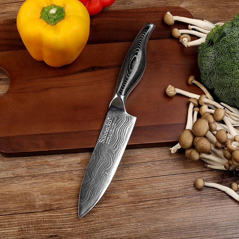 Sunnecko 6" Damascus Steel Chef's Knife VG10 Pakkawood Damascus Chef's Knife Axl China Mainland 6 inch