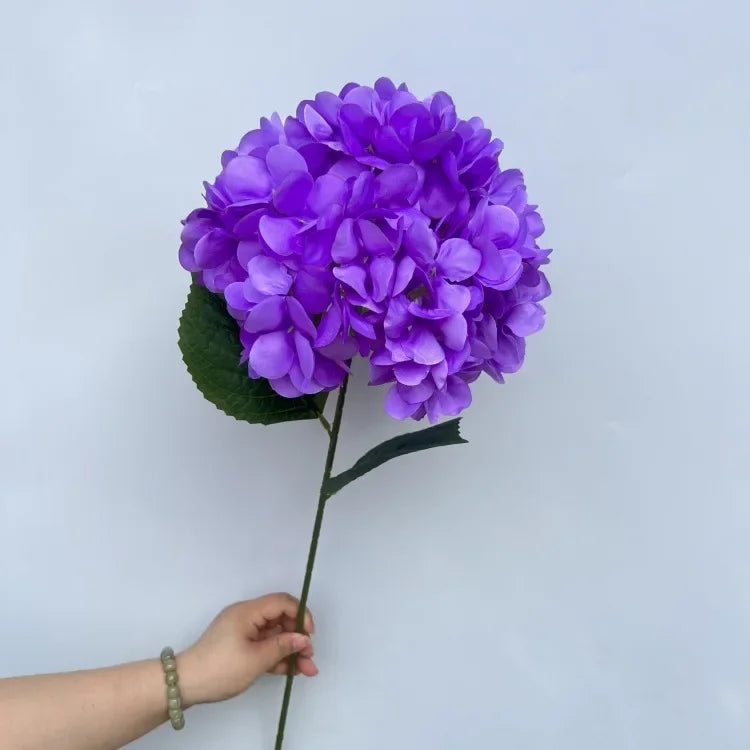Large Hydrangea Artificial Flower Stems – 135 Petals, Candy Colors Artificial Flower Stems Axl Deep purple