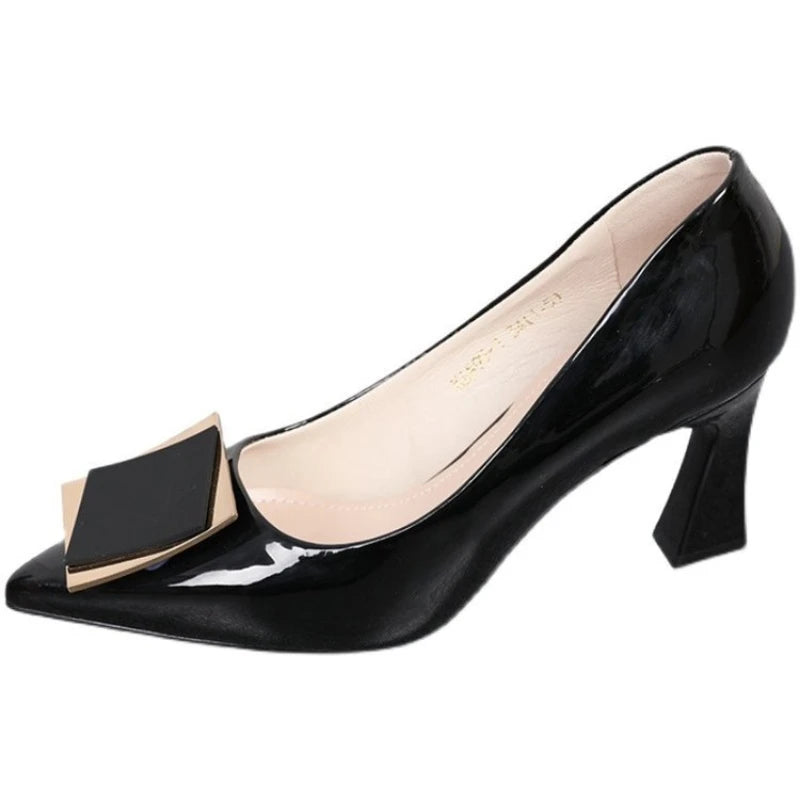 YBQJOO Women's Chunky Heel Pointed Toe Pumps | Ankle Buckle Chunky Heel Pumps Axl