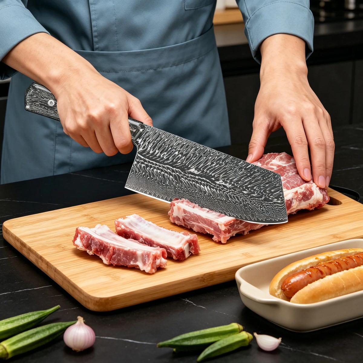 Damascus Steel Chef Knife – Sharp Multipurpose Kitchen Knife Damascus Chef Knife Axl