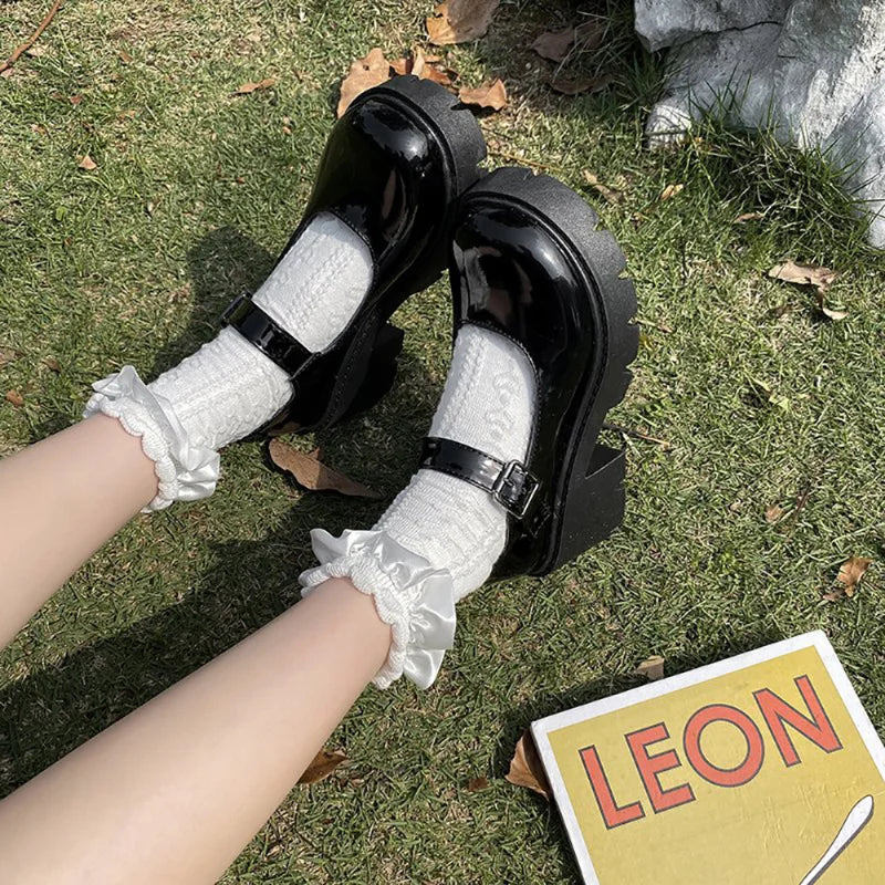 Women's Mary Jane Pumps – Retro Round Toe Thick Sole Heels Mary Jane Pumps Axl