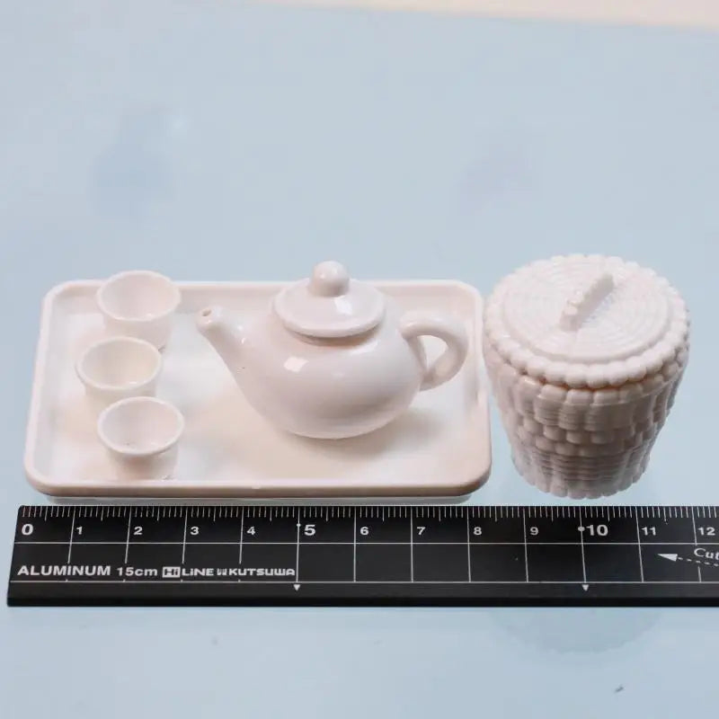 Dollhouse Miniature Tea Set 1:12 Scale – Teapot Cups & Tray Dollhouse Miniature Set Axl