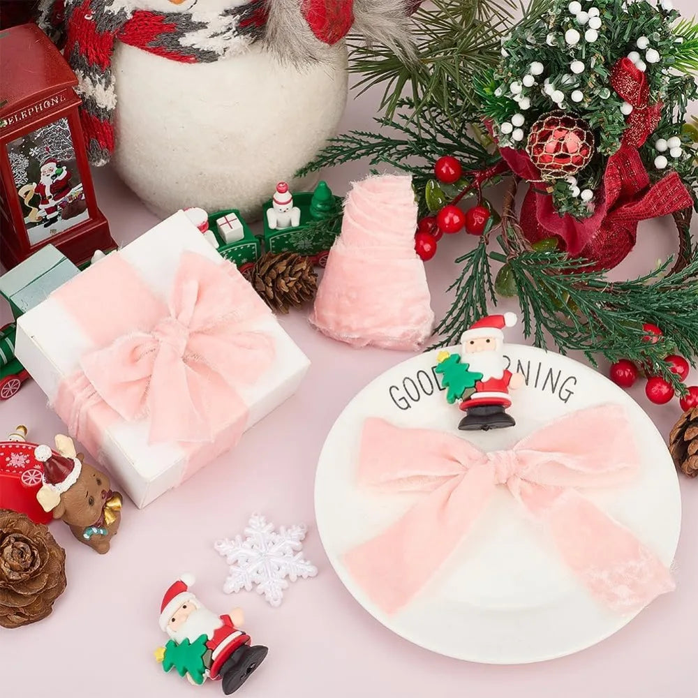 Pink Velvet Frayed Fringe Ribbon – Wedding & Gift Wrapping Craft Ribbon Axl