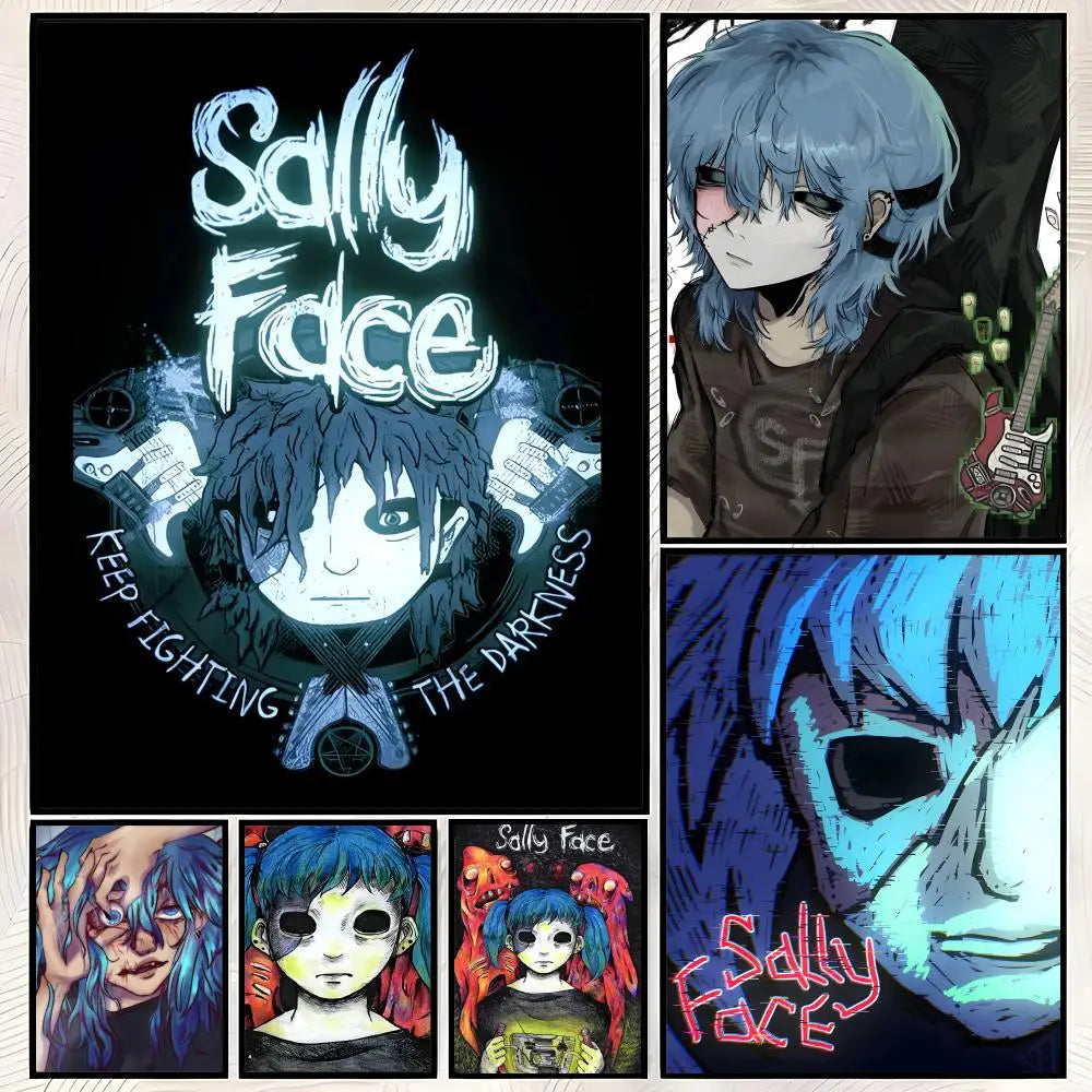 Sally Face Game Poster – Self-Stick HD Waterproof Wall Art Wall Art Poster Axl
