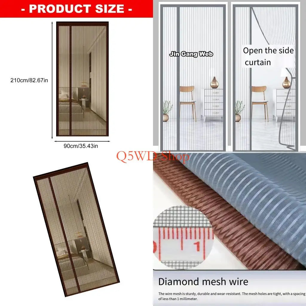 Magnetic Fly Screen Door Curtain 90x210 cm – Mesh Bug Net Magnetic Screen Door Axl