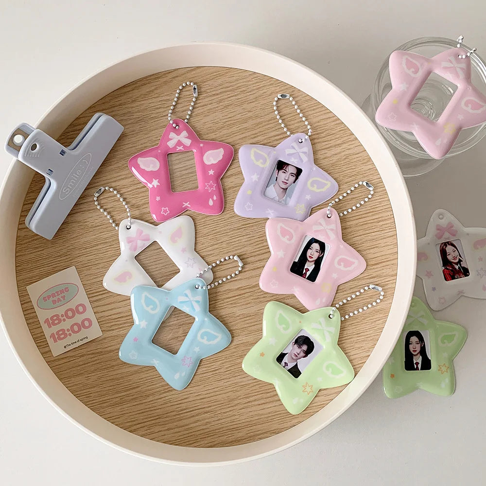 Mini Photocard Holder Keychain – Korean Ins Style PVC Card Frame Photocard Holder Keychain Axl