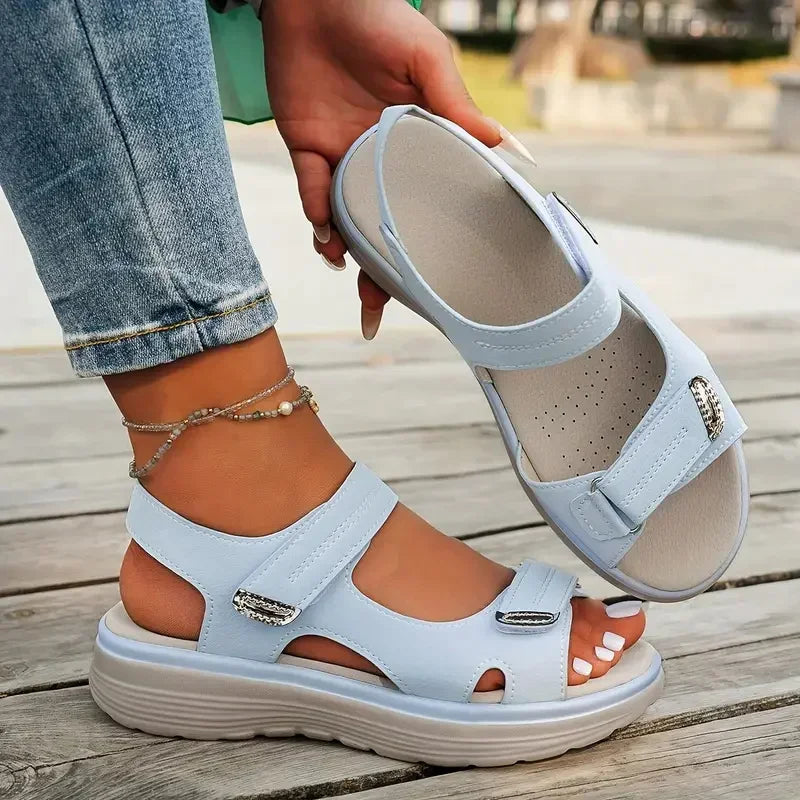 Women's Lightweight Slip-On Beach Sandals | Summer Flats Women's Sandals Axl 36 Light blue