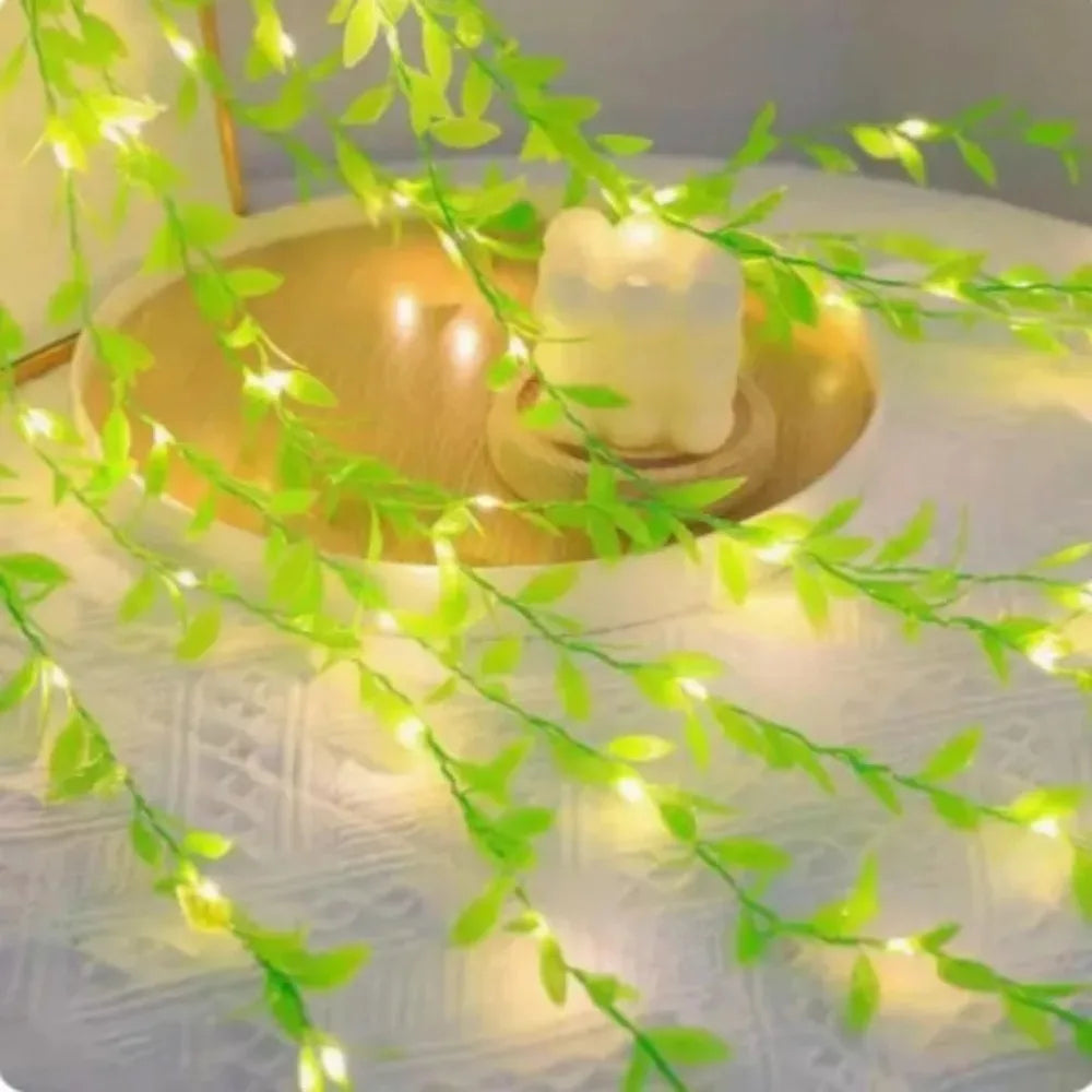 2M Willow Leaf Fairy String Lights – 20 LED Battery Operated Fairy String Lights Axl