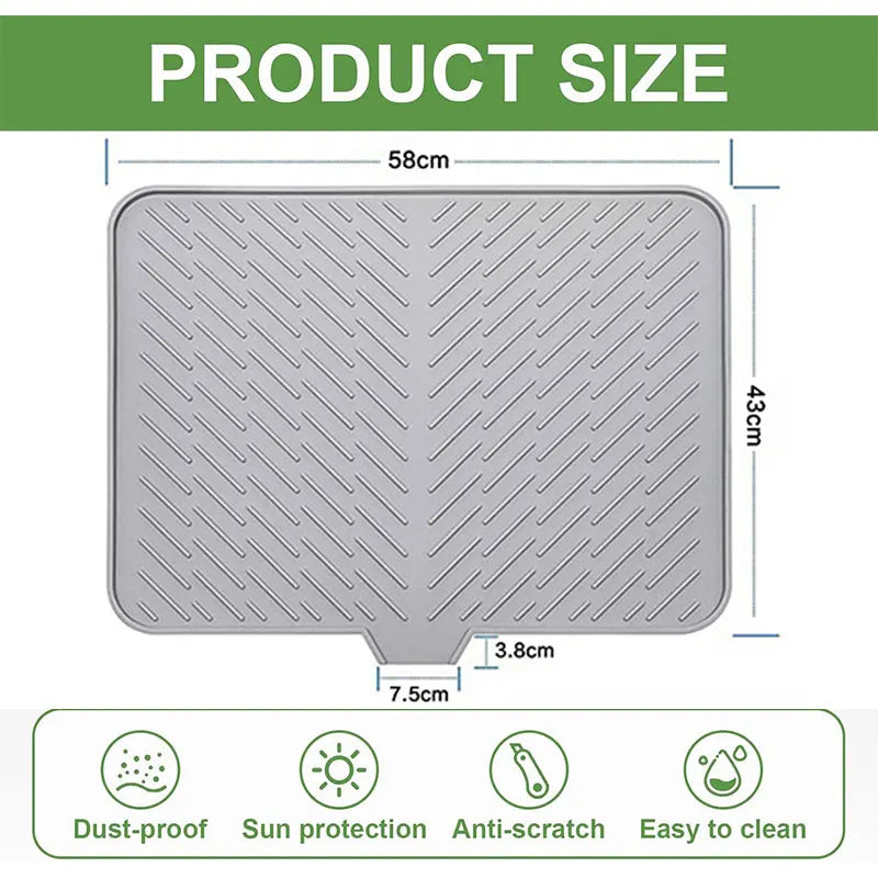 Silicone Dish Drying Mat – Non-Slip, Foldable & Heat-Resistant Dish Drying Mat Axl