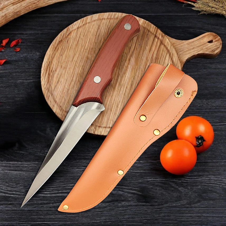 Stainless Steel Boning Knife with Sheath | 14.5cm Sharp Blade Boning Knife Axl with sheath