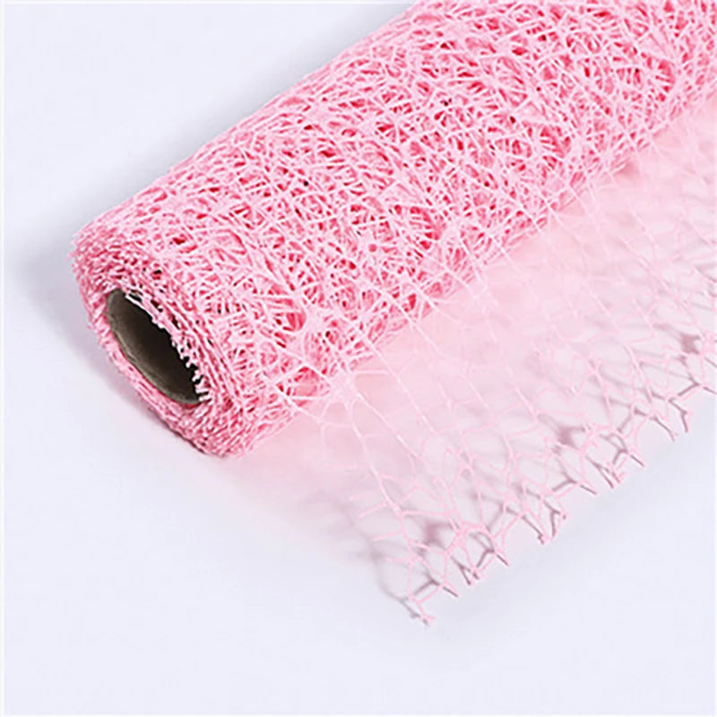 Floral Mesh Wrapping Paper Roll – Hollow Net Bouquet Wrap Bouquet Wrapping Paper Axl Dark pink