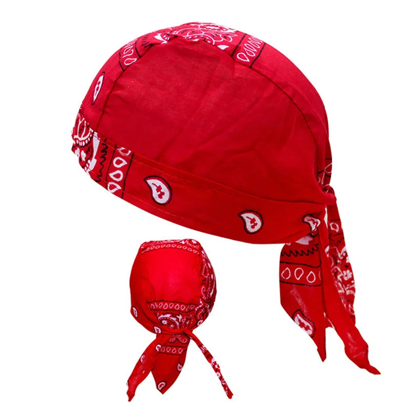 Unisex Cotton Durag Bandana Hat – Printed Head Scarf Cap Bandana Durag Hat Axl