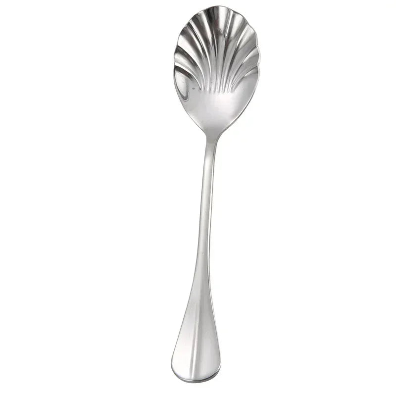 Shell Shape Stainless Steel Dessert Spoon – Rainbow Teaspoon Dessert Spoon Axl Silver