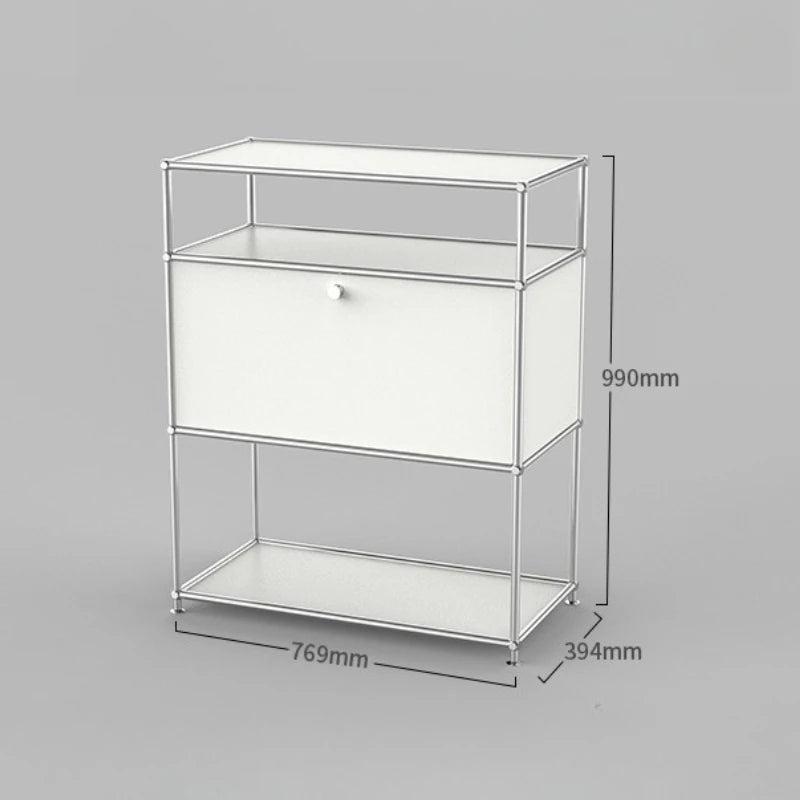 Stainless Steel Luxury Storage Cabinet – Modern Nordic Shelf Display Storage Cabinet Axl White