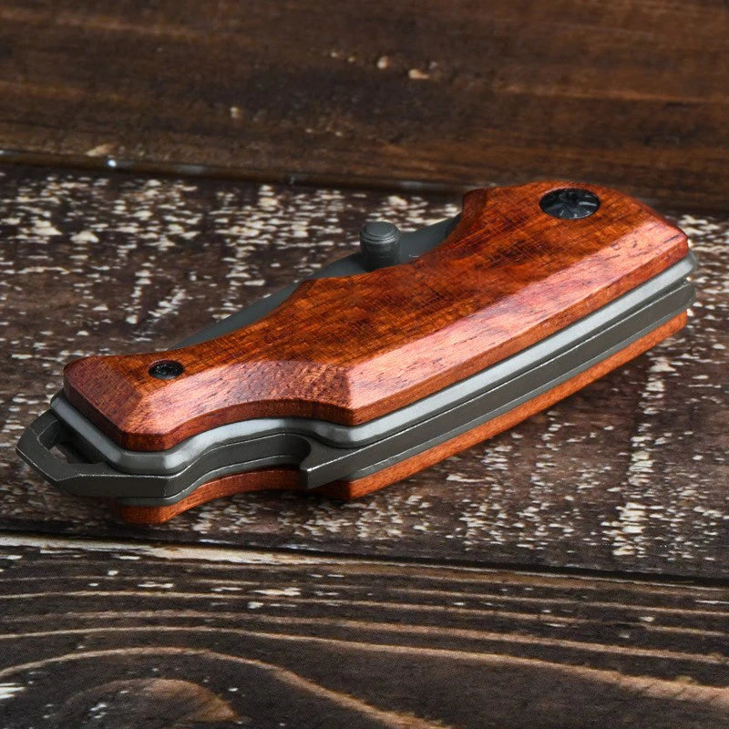 Folding Pocket Knife – Stainless Steel Blade & Wood Handle Folding Pocket Knife Axl
