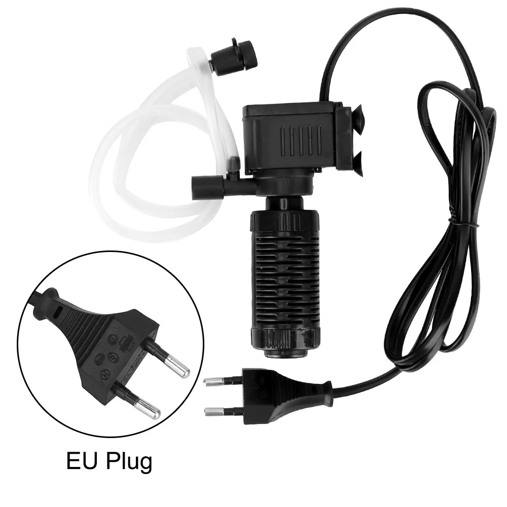 3-in-1 Mini Submersible Aquarium Filter with Oxygenation Aquarium Filter Axl EU Plug