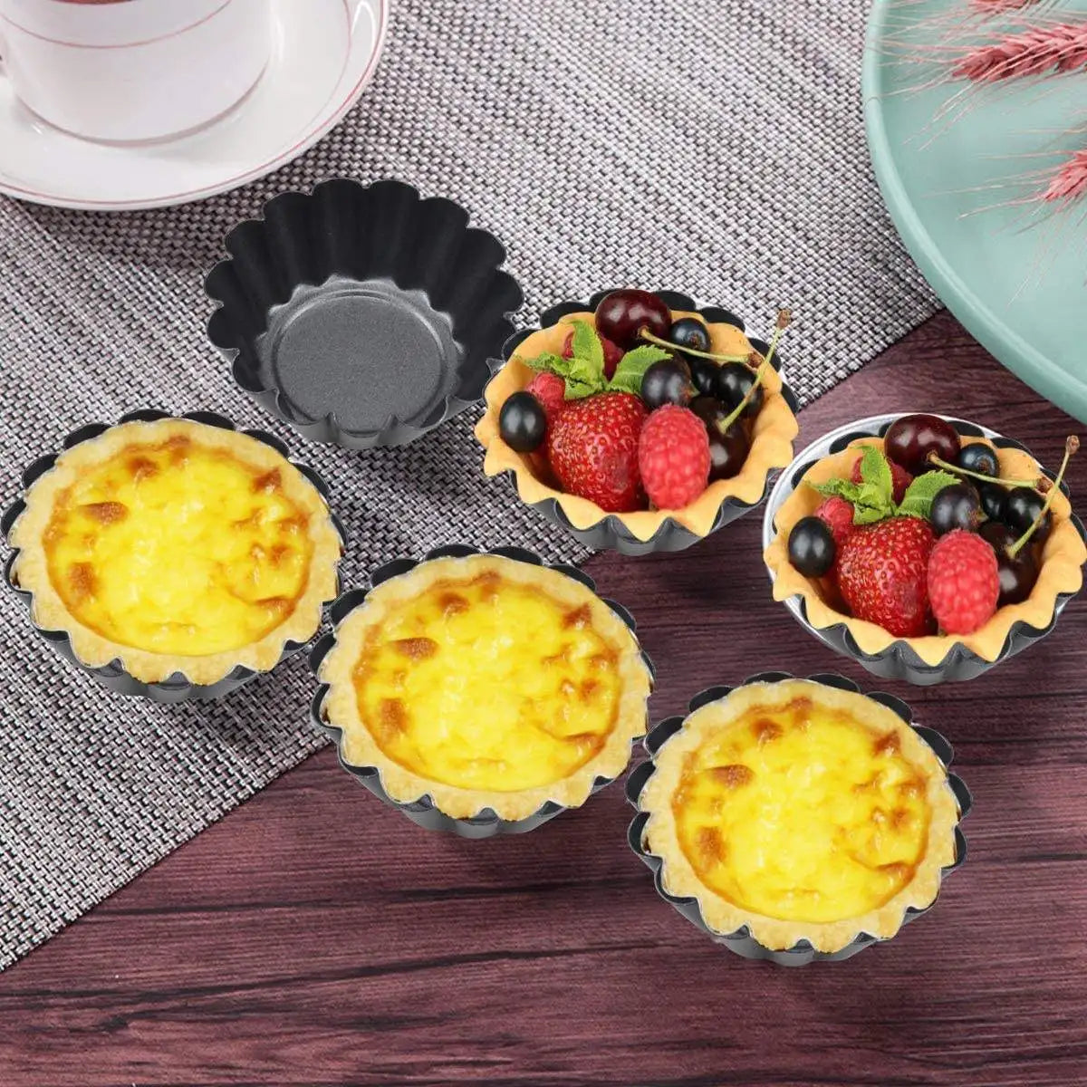 Non-Stick Stainless Steel Tart & Quiche Mold Set – 12+ Pcs Tart & Quiche Mold Axl