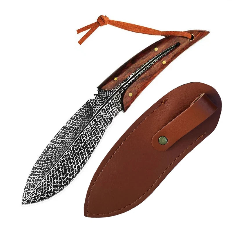 Stainless Steel Boning Utility Knife with Sheath & Wood Handle Kitchen Utility Knife Axl Knife B