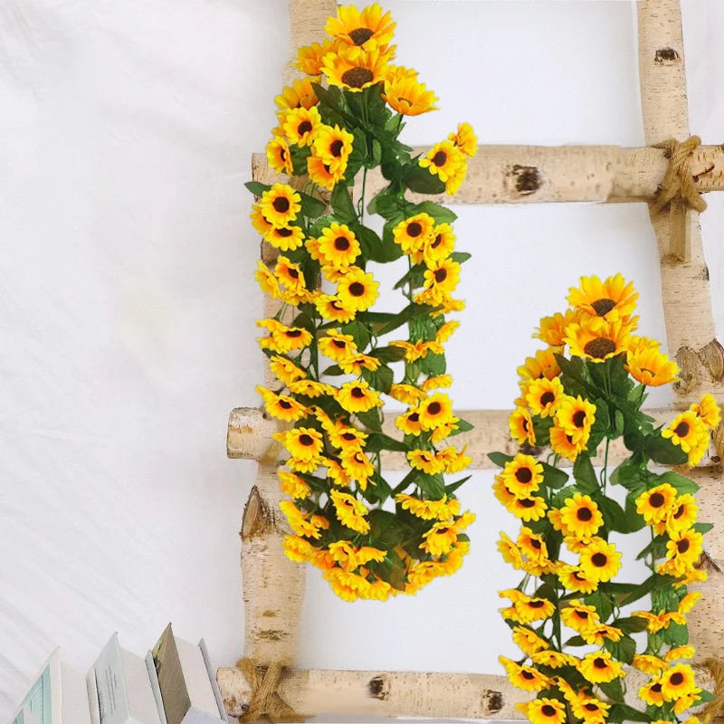 Sunflower Vine Rattan Hanging Artificial Flower | Wall & Wedding Artificial Hanging Flower Axl