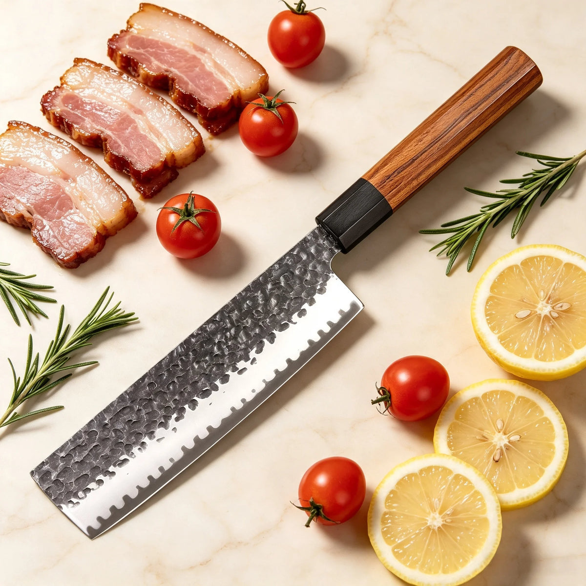 Hand Forged Nakiri Knife – Stainless Steel Vegetable Cleaver Nakiri Kitchen Knife Axl