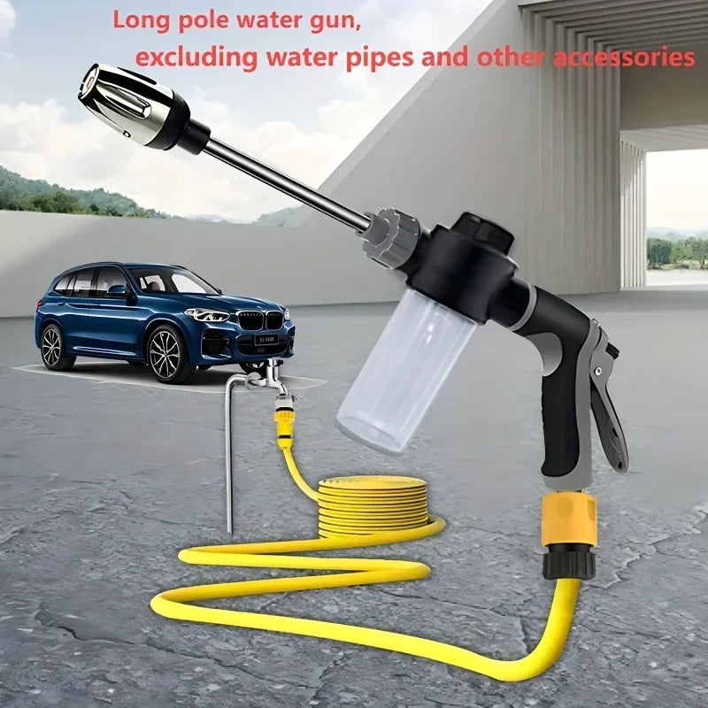 High-Pressure Car Wash Gun with Foam Bottle & Long Handle Car Wash Spray Gun Axl