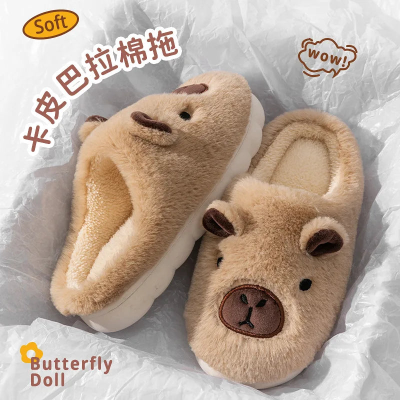 Women's Cute Cartoon Fur Slippers – Warm Non-Slip Indoor Slides Women's Fur Slippers Axl