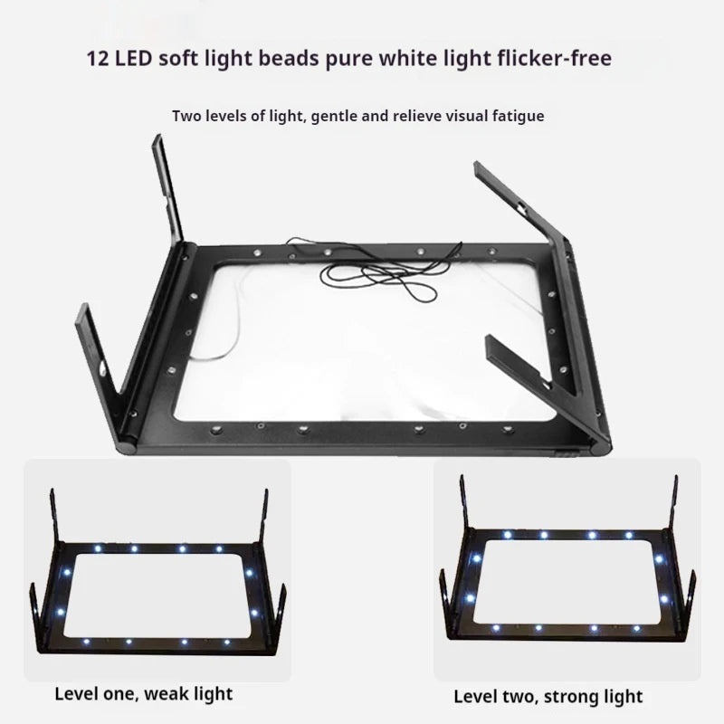 A4 Full Page Foldable Desktop Magnifier with LED Lights Desktop Magnifier Axl