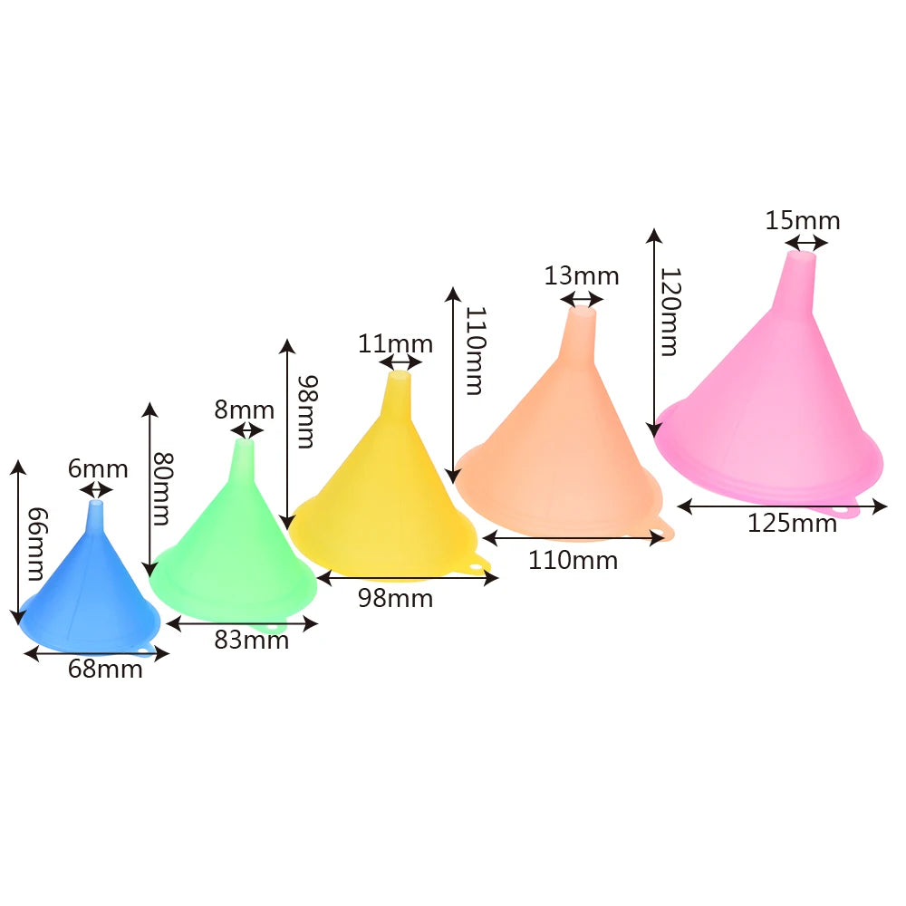 5-Piece Mini Kitchen Funnel Set – Food-Grade Translucent Plastic Kitchen Funnel Set Axl