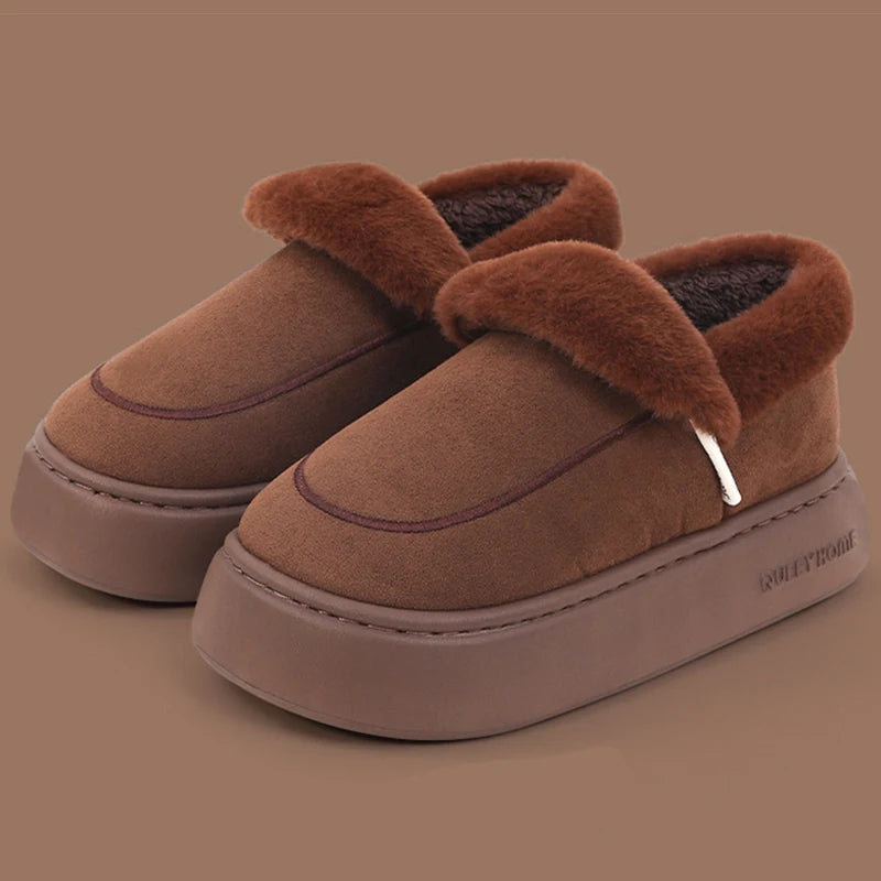 HAJINK Women's Fur-Lined Slip-On Snow Ankle Boots | Winter 2025 Women's Snow Boots Axl Coffee 36-37