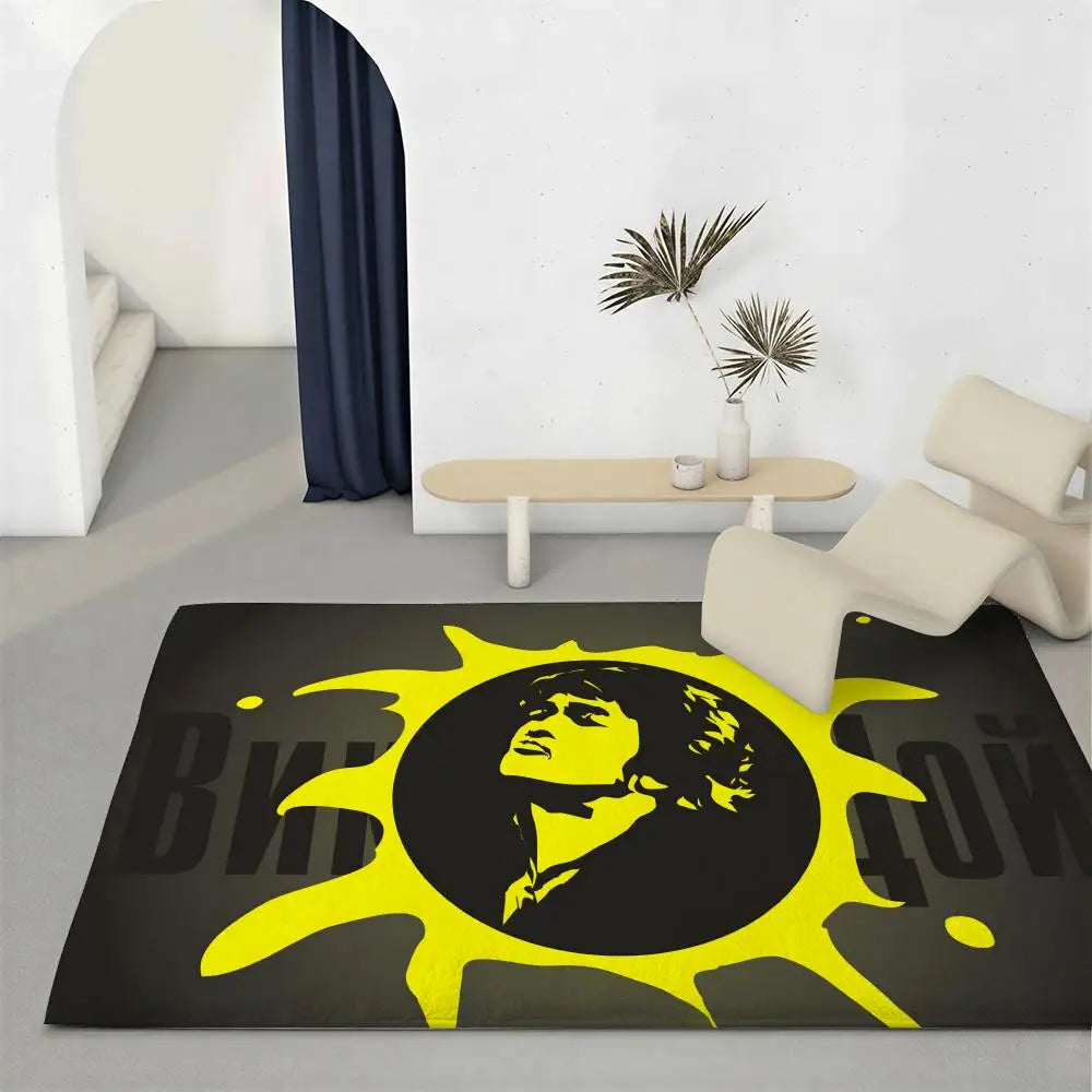 Viktor Tsoi Flannel Floor Mat – Non-Slip Soft Indoor Rug Flannel Floor Mat Axl White1 60x90cm