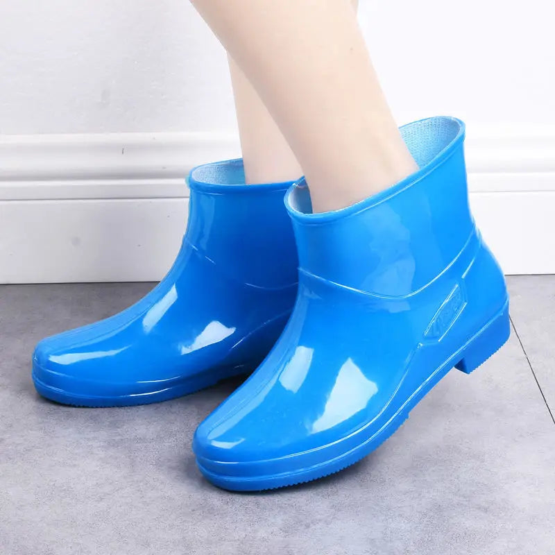Lorilury Women's Non-Slip PVC Ankle Rain Boots | Galoshes Women's Rain Boots Axl