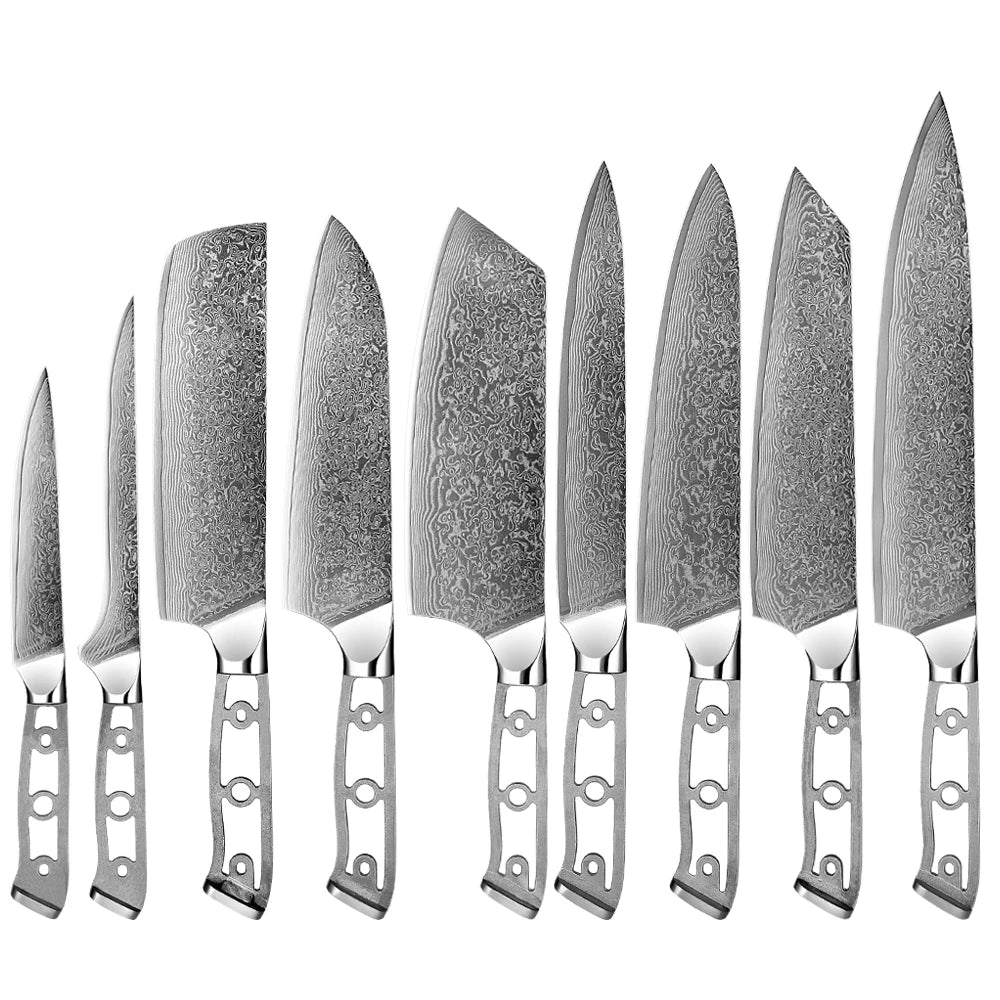 Damascus Steel Knife Blank Set – 8-Pc DIY Chef Knives | Xituo DIY Knife Blank Set Axl 9PC Knife blanks