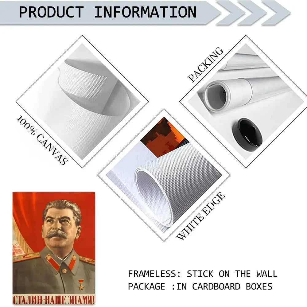 Lenin & Stalin Classical Canvas Wall Art Poster – Unframed Canvas Wall Art Axl