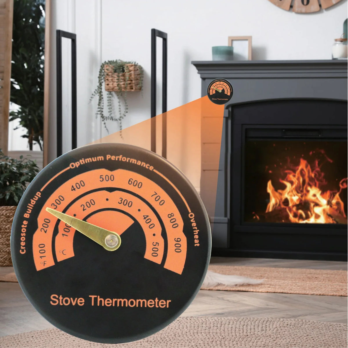 Magnetic Stove Thermometer for Wood Burning & Pellet Stoves Stove Thermometer Axl