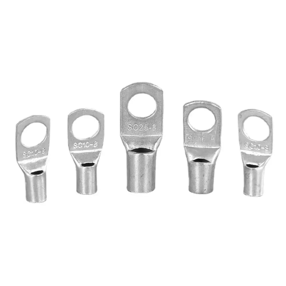 10Pcs SC Type Tinned Copper Ring Terminal Crimp Lug Kit Ring Terminal Crimp Lugs Axl