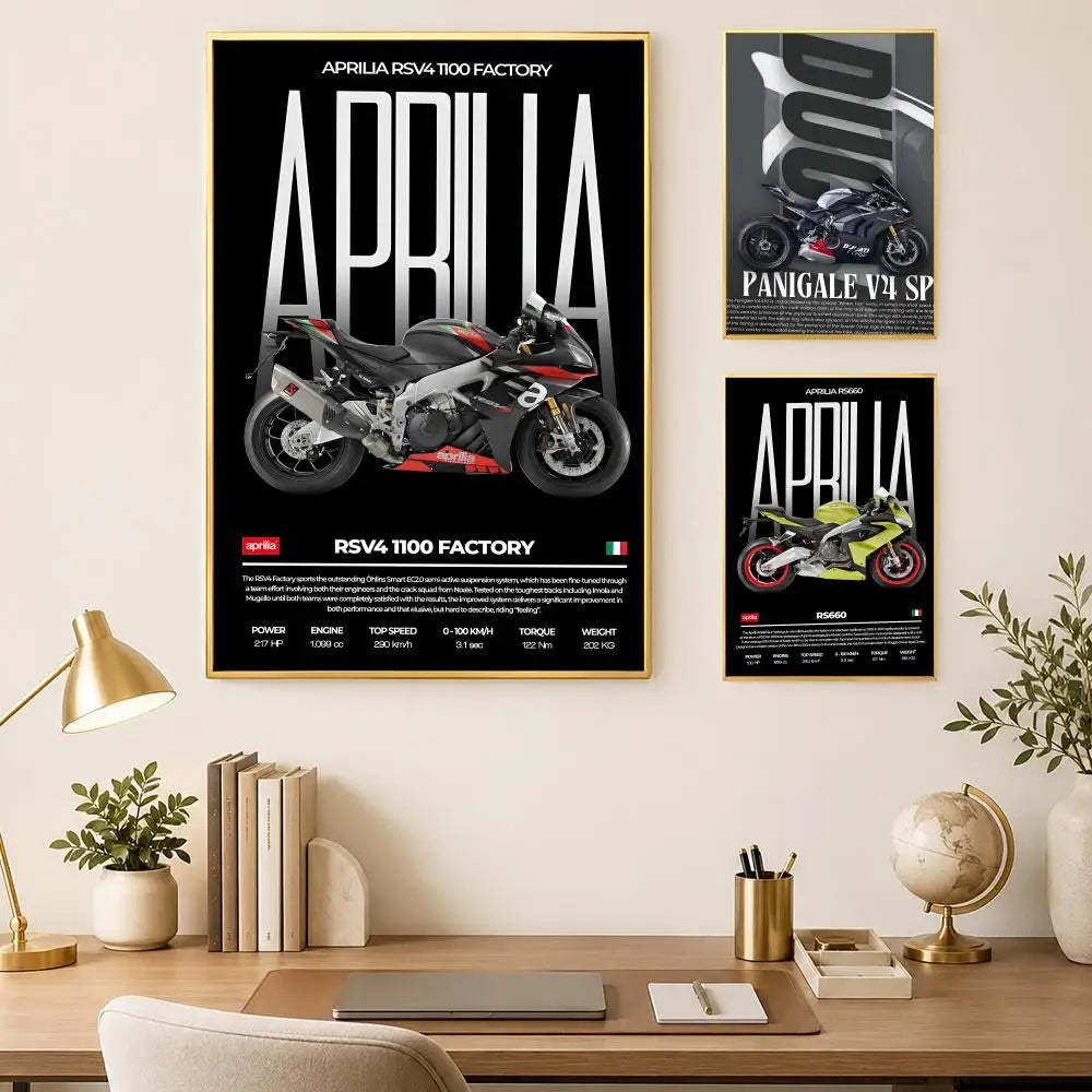 Aprilia Self-Stick HD PVC Wall Art Poster – Waterproof Decor Wall Art Poster Axl