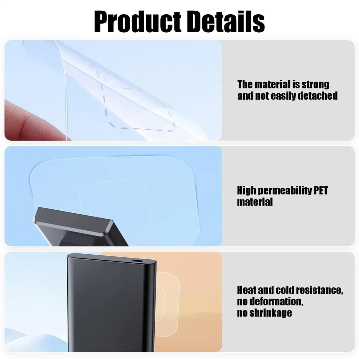 6-Pack Dash Cam Windshield Electrostatic Sticker Film – PET Dash Cam Sticker Film Axl