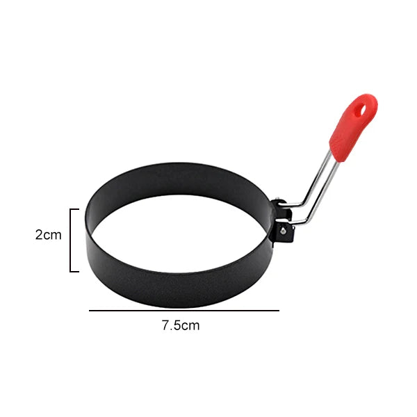 Stainless Steel Egg & Pancake Ring Molds – 4-Size Nonstick Set Egg & Pancake Rings Axl Red 3inch