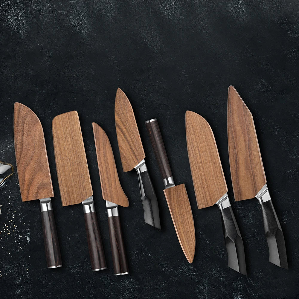 XINZUO Walnut Wood Knife Sheath – Chef, Santoku & More Wooden Knife Sheath Axl