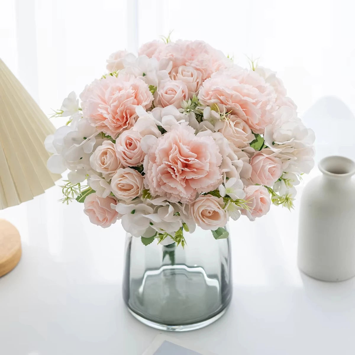 Artificial Silk Carnation Rose Bouquet – Wedding & Home Decor Artificial Flower Bouquet Axl